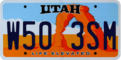 UT license plate W503SM
