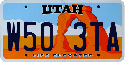 UT license plate W503TA