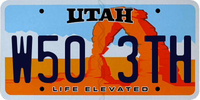 UT license plate W503TH