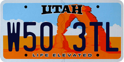 UT license plate W503TL