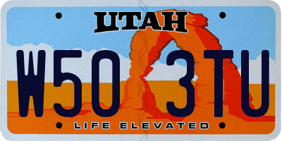 UT license plate W503TU