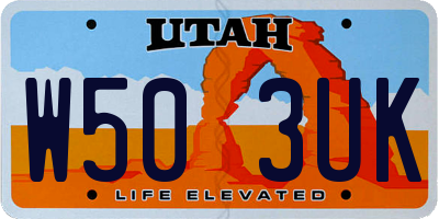 UT license plate W503UK
