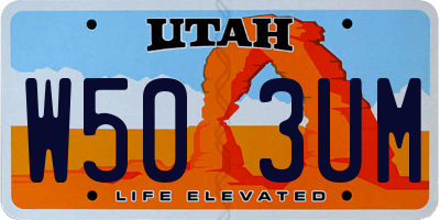 UT license plate W503UM