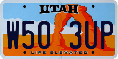 UT license plate W503UP