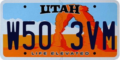 UT license plate W503VM