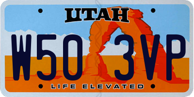 UT license plate W503VP