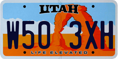 UT license plate W503XH