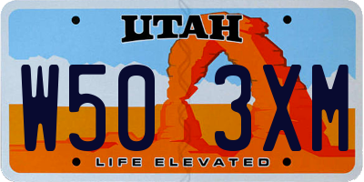 UT license plate W503XM