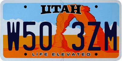 UT license plate W503ZM