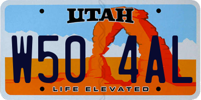 UT license plate W504AL