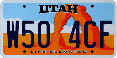 UT license plate W504CF