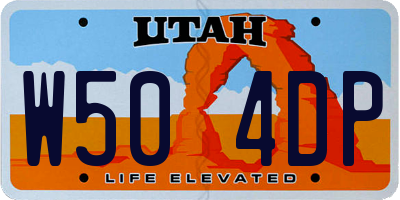 UT license plate W504DP