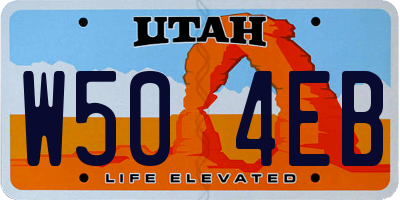 UT license plate W504EB