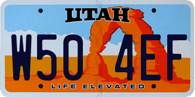 UT license plate W504EF