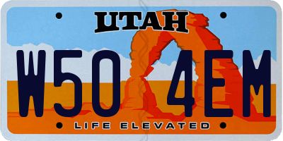 UT license plate W504EM