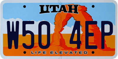 UT license plate W504EP