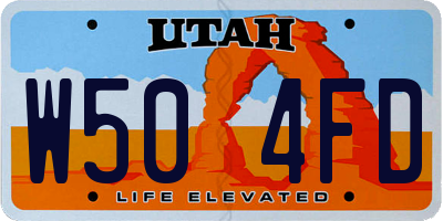 UT license plate W504FD