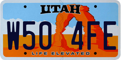 UT license plate W504FE