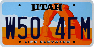 UT license plate W504FM