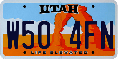 UT license plate W504FN