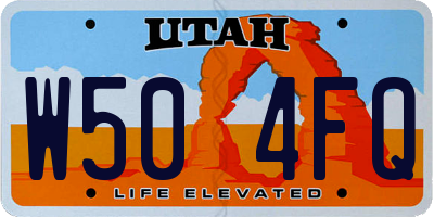 UT license plate W504FQ