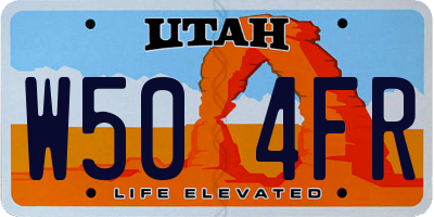 UT license plate W504FR