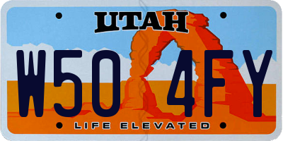 UT license plate W504FY