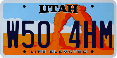 UT license plate W504HM