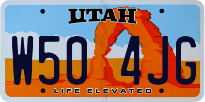 UT license plate W504JG