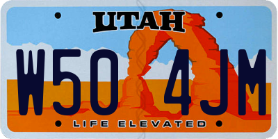 UT license plate W504JM