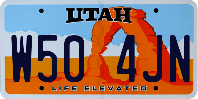 UT license plate W504JN