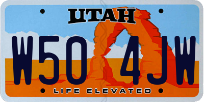 UT license plate W504JW