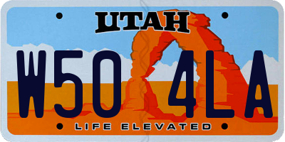 UT license plate W504LA