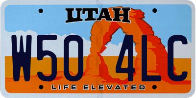 UT license plate W504LC