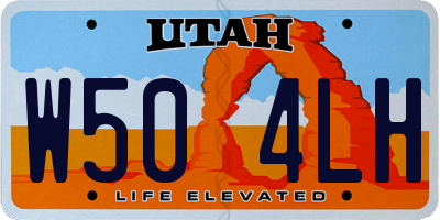 UT license plate W504LH