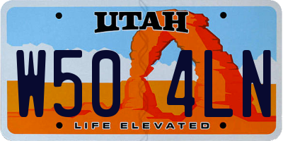 UT license plate W504LN