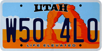 UT license plate W504LO