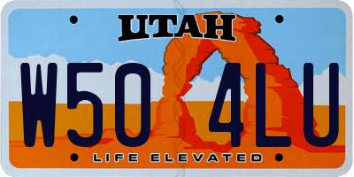UT license plate W504LU