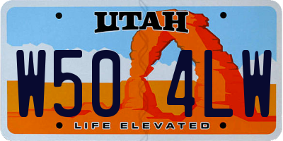 UT license plate W504LW