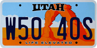 UT license plate W504OS