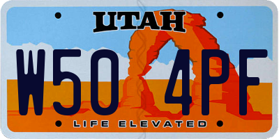 UT license plate W504PF