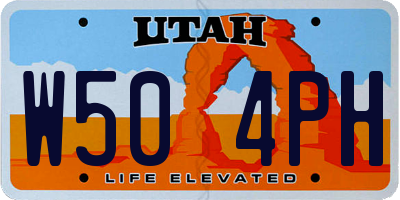 UT license plate W504PH