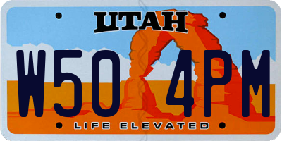 UT license plate W504PM