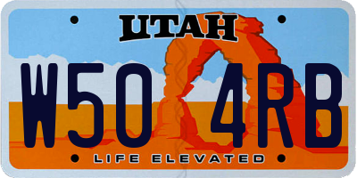 UT license plate W504RB