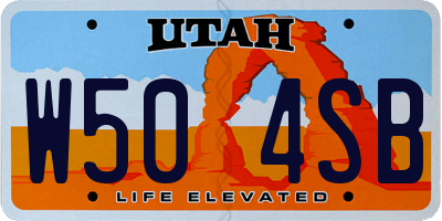 UT license plate W504SB
