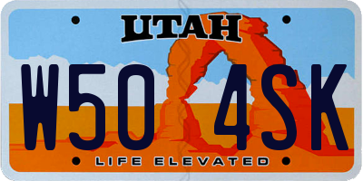 UT license plate W504SK