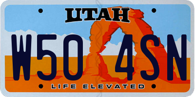 UT license plate W504SN