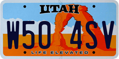 UT license plate W504SV