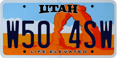 UT license plate W504SW