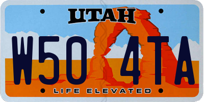UT license plate W504TA